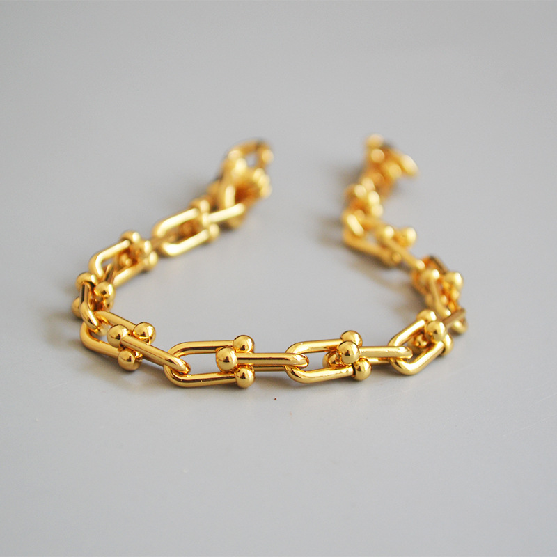 Casual Simple Style U Shape Brass Plating Bracelets 1 Piece display picture 7