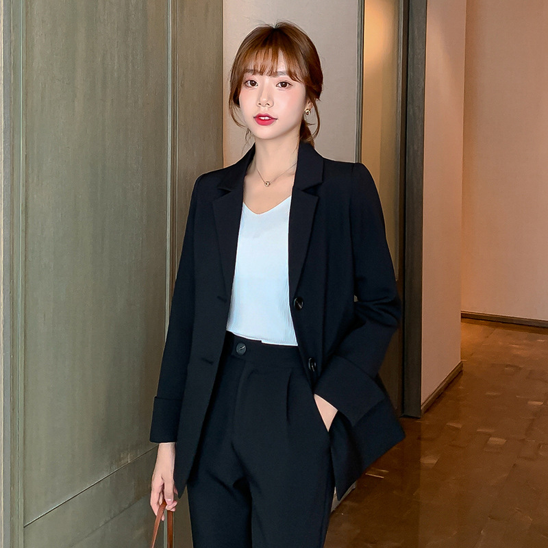 2020秋季休闲西装外套女韩版宽松正装时尚黑色网红小西服气质上衣|ms