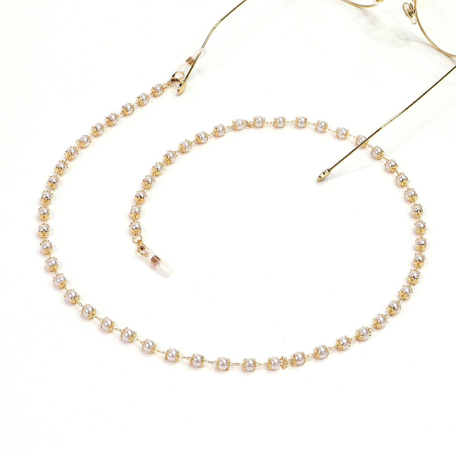 New 6mm Pearl Gold Glasses Chain Wholesale Fashion Sunglasses Anti-lost Chain display picture 3