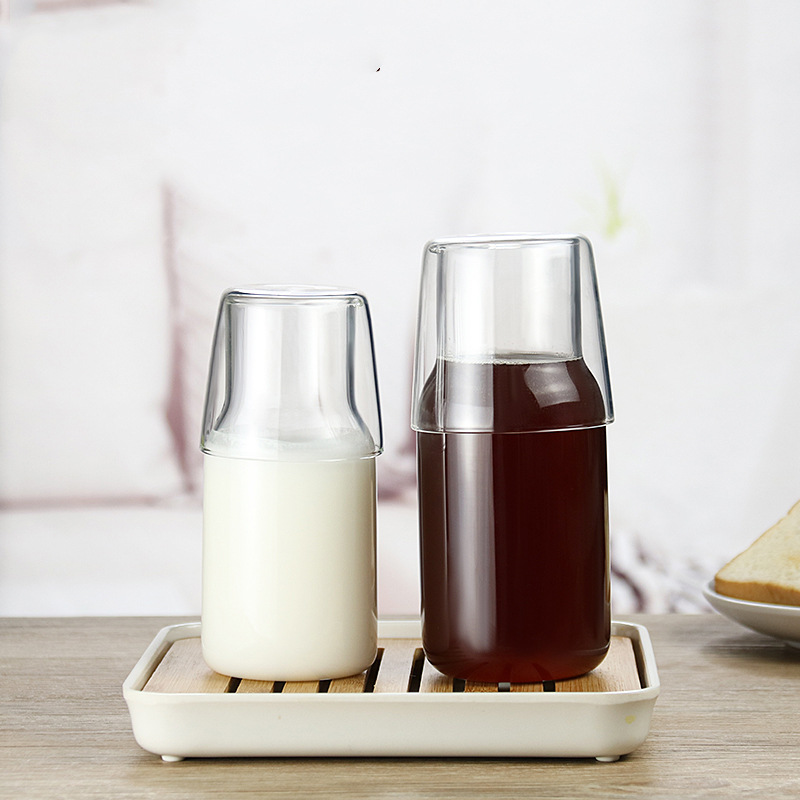 日式一人饮玻璃杯 INS风一壶一杯子简约茶杯早餐果汁杯牛奶杯耐热|ms