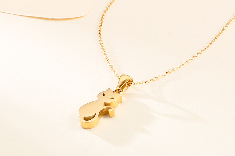 Stall Goods Live Supply Stainless Steel Cute Pet Kitty Necklace Female Fashion Creative Cat Ornament