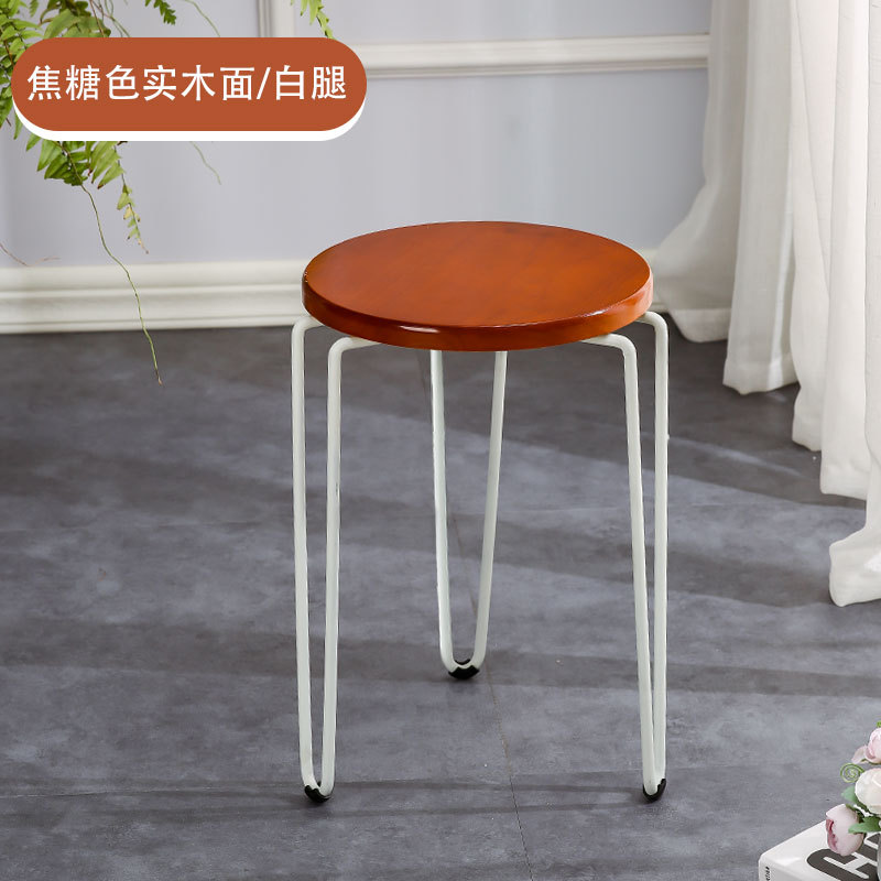 Taburete de hierro simple para cambiar zapatos, taburete redondo bajo, taburete creativo para mesa de centro de sofá, taburete de restaurante de estilo americano, taburete de hierro creativo nórdico. image 8