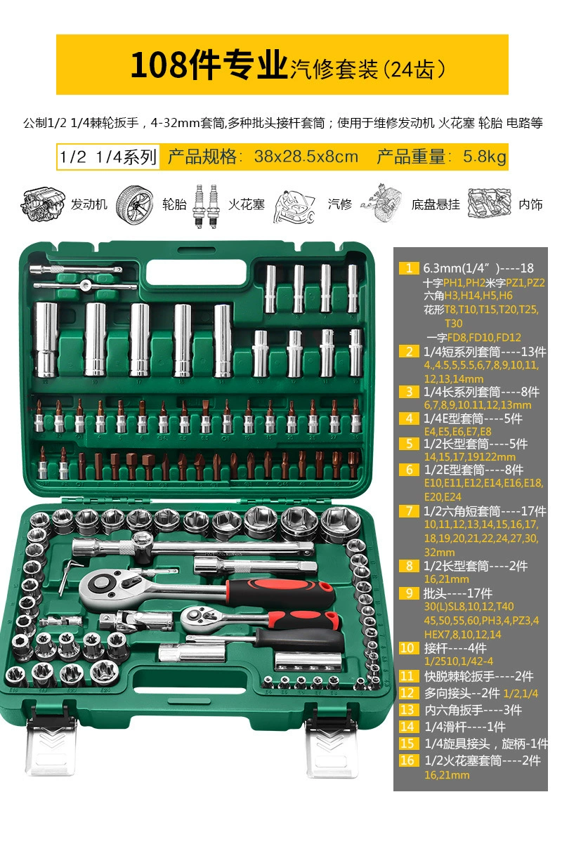 Universal tool set — wrenches & ratchets with gloves and accessories, multiple kit options