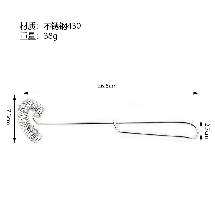 430 stainless steel manual eggbeater spring coil egg blender cream stirring rod baking tool