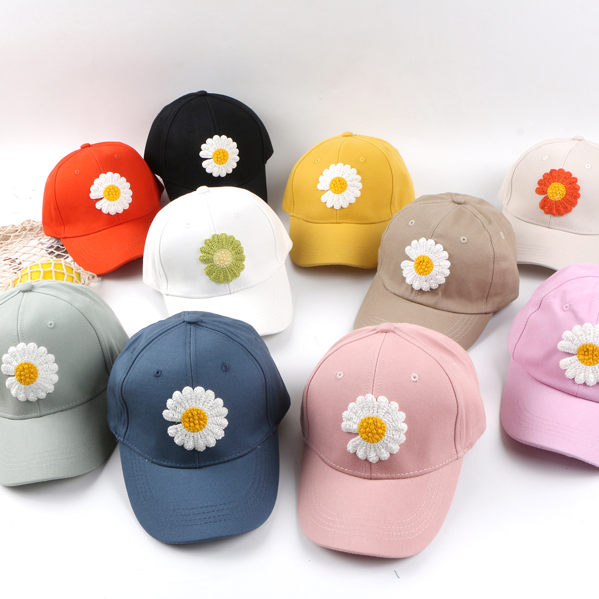 Children's Daisy Sun Flower Baseball Cap Korean Hip-hop Solid Color Cap Wholesale Nihaojewelry display picture 20