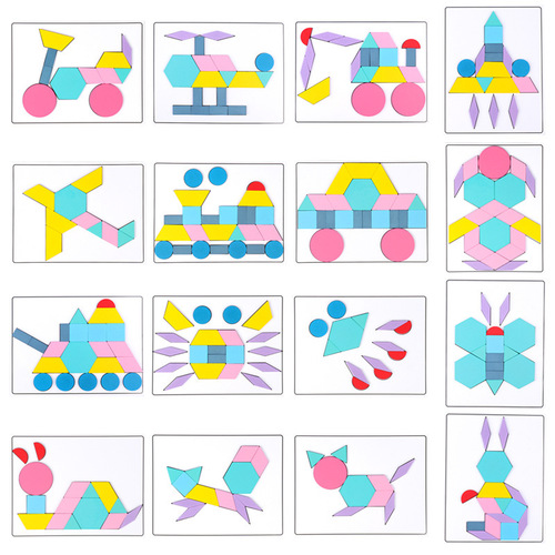 Kindergarten jigsaw puzzle board middle and large class area materials children's educational geometric shape color area corner toys