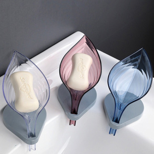 2020 new in stock creative leaves toilet soap box bathroom punch-free draining strong suction cup soap box