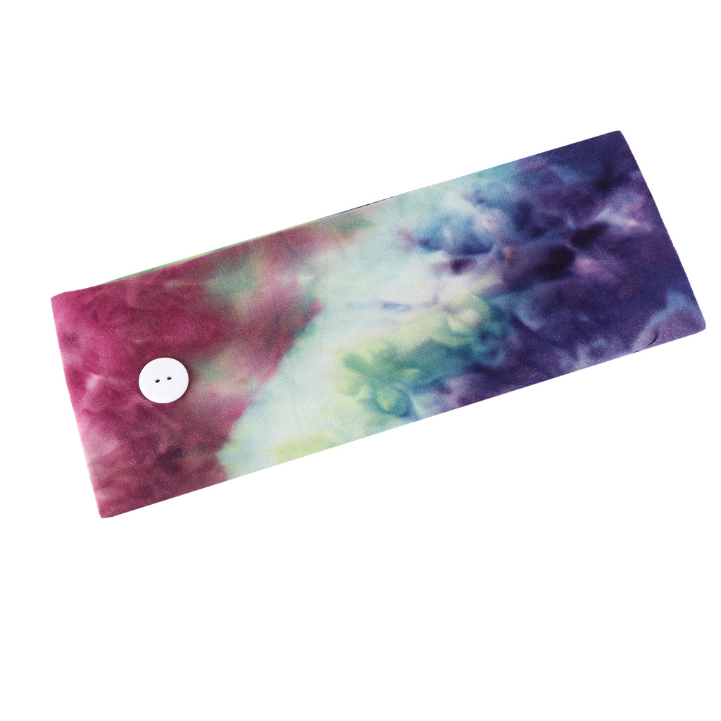 Korean Tie-dyed Cotton Button Anti-leaf Soft Yoga Sports Elastic Headband Wholesale Nihaojewelry display picture 3