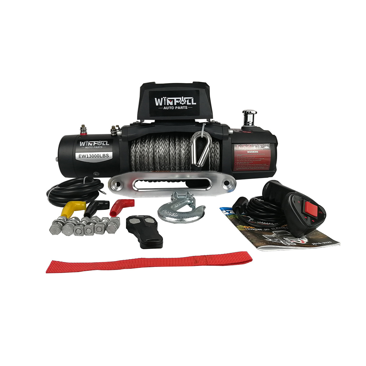 13000LBS无线遥控 电动绞盘带尼龙绳 越野车牵引自救电动绞盘