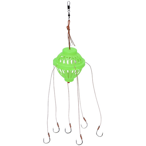 Explosive hook silver carp and bighead carp fishing group water monster 2 sets sea rod fishing cage fishing hook mine bait cage Iseni fish hook