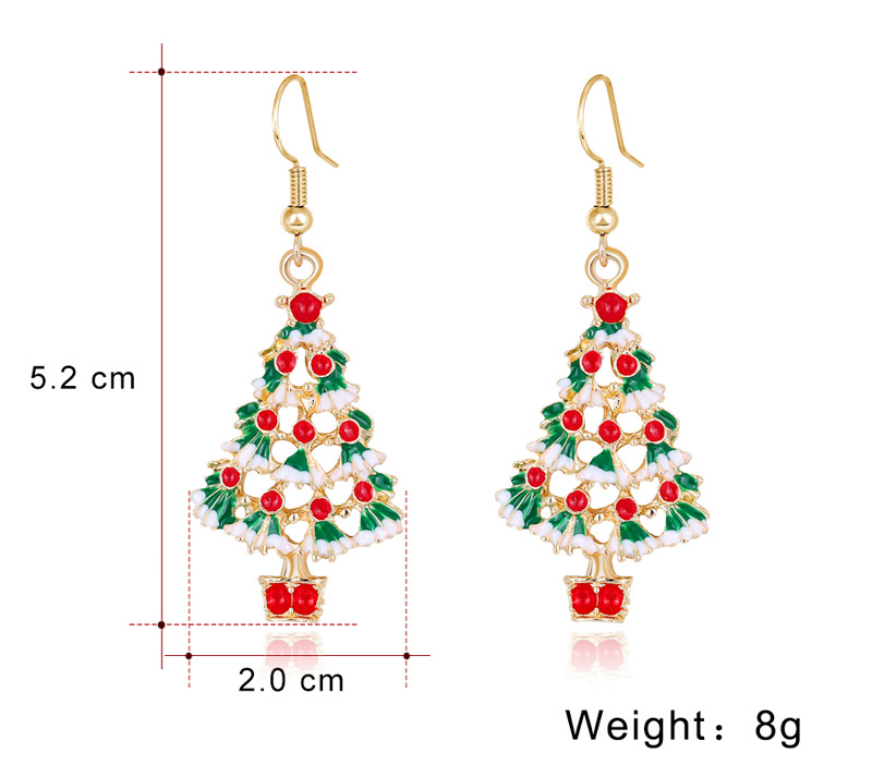 Christmas Series Fashion Alloy Dripping Christmas Tree Earrings Wholesale display picture 1