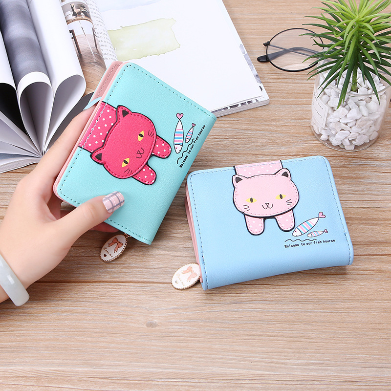 Women's Cat Pu Leather Zipper Coin Purses display picture 7