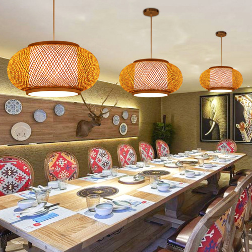 Japanese style bamboo lantern, bamboo lampshade, retro B&B, food stall, tea room, hot pot restaurant, inn, bamboo art, bamboo chandelier