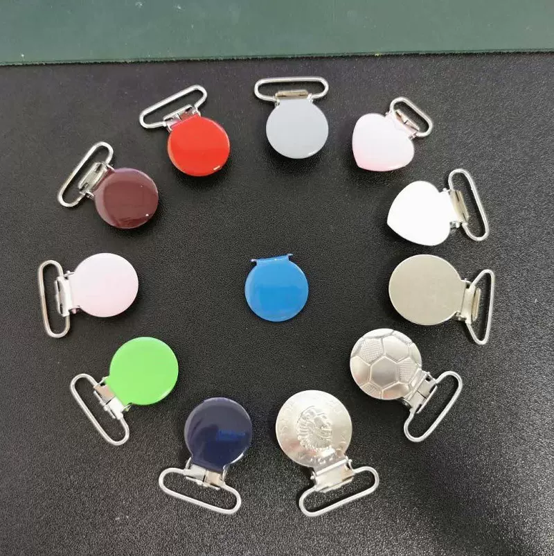 广州背带扣儿童背带夹彩色圆形夹子圆形鸭嘴扣喷彩色油漆