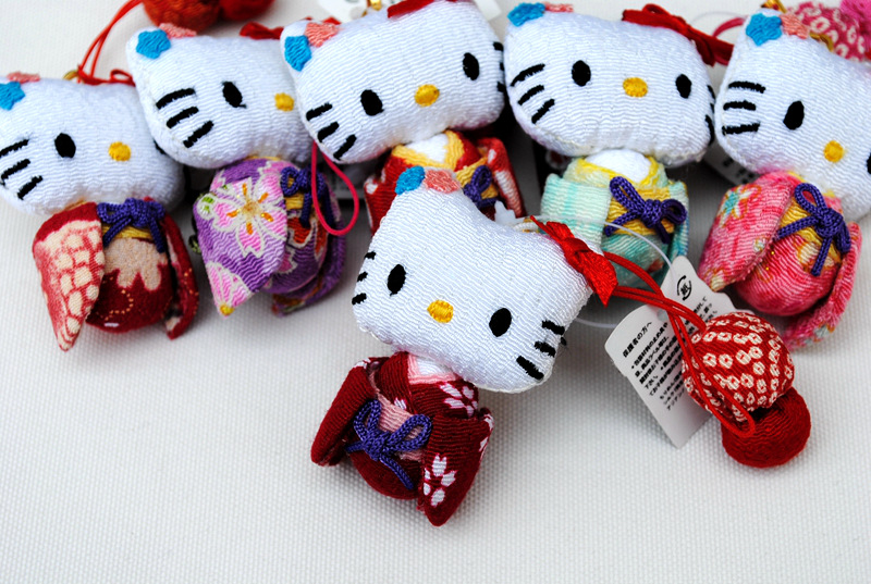 日本外贸原单和风布艺和服hello kitty钥匙链手机挂件手机链批发|ms