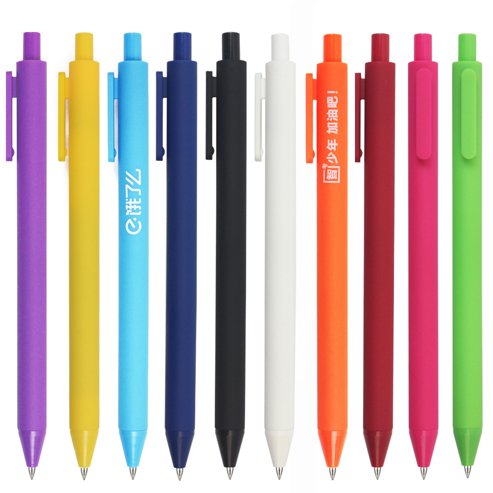 pinkycolor Plastic Simplicity colour Roller ball pen customized LOGO Water pen fresh Signature pen to work in an office Stationery