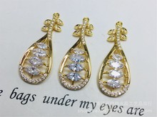 diy配件 微镶锆石宫廷复古大琴铜挂镀金吊坠项链发簪禁步制作材料