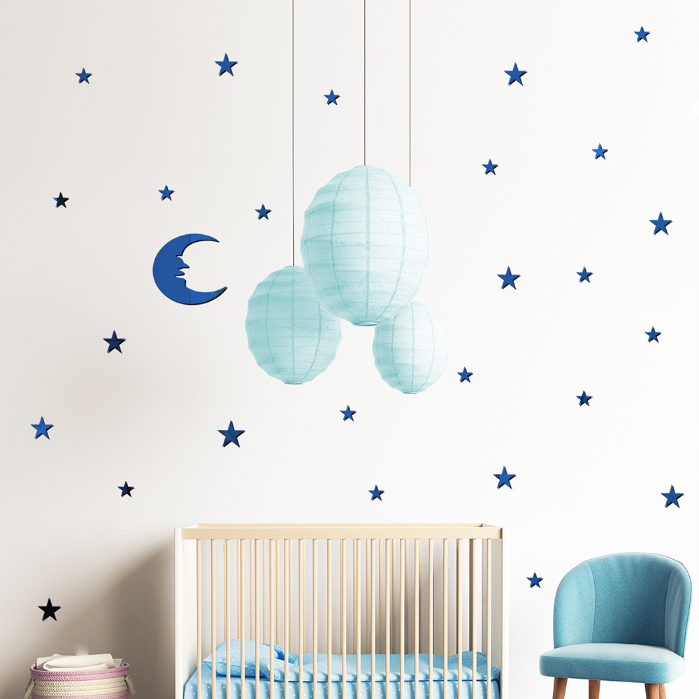 New Fashion Acrylic Mirror Star Moon Sticker display picture 5