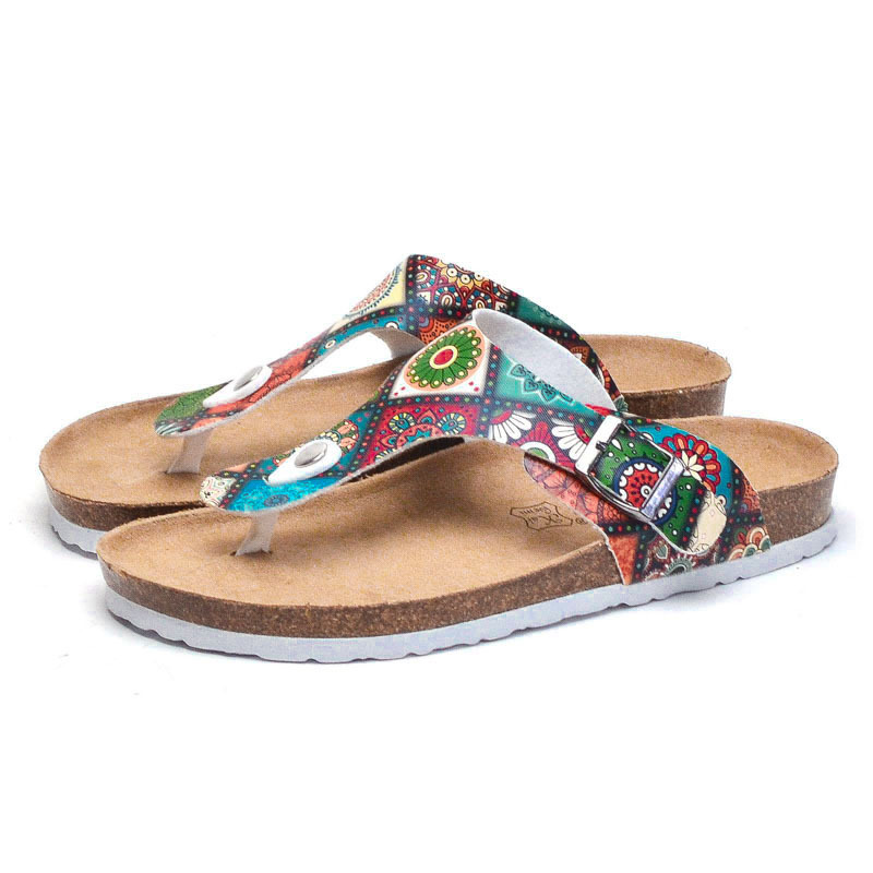 Cross border slipper summer Trend flip flops cork Sandy beach Pinch lovers sandals 2020 The Xia nationality