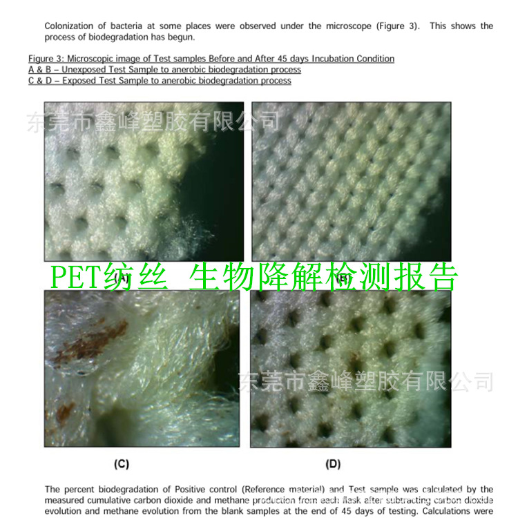 PET纺丝生物降解检测报告