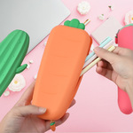 Силиконовый трехмерный морковный пенал, вместительный и большой бумажник, коллекция 2021, кактус