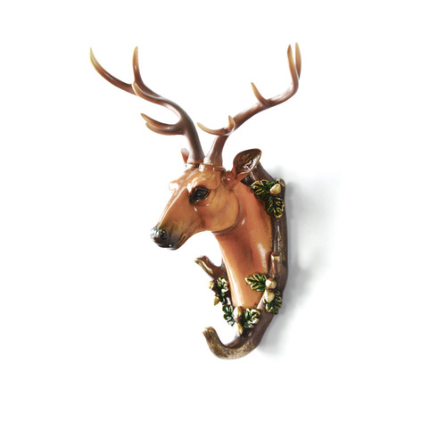 Cross-border wholesale creative animal head decorative hooks without punching holes behind the door without traces bathroom coat hooks wall decorations