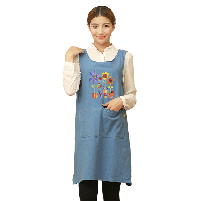 Estilo coreano logotipo personalizado delantal cocina hogar anti-fouling lindo estilo japonés cintura trabajo impresión de la moda de las mujeres