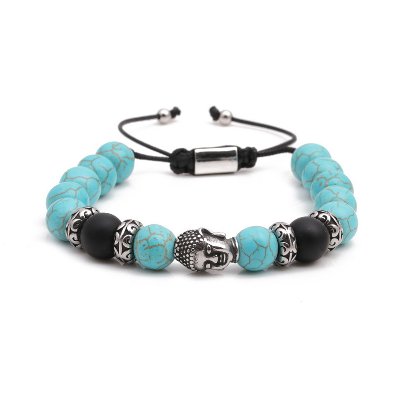 Fashion bracelets stainless steel woven adjustable Buddha head bracelet