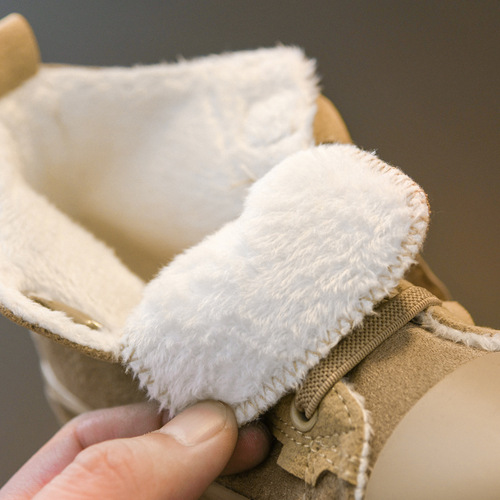 Children's cotton shoes, boys' winter velvet thickened canvas shoes, girls' cotton shoes, autumn and winter warm baby winter shoes