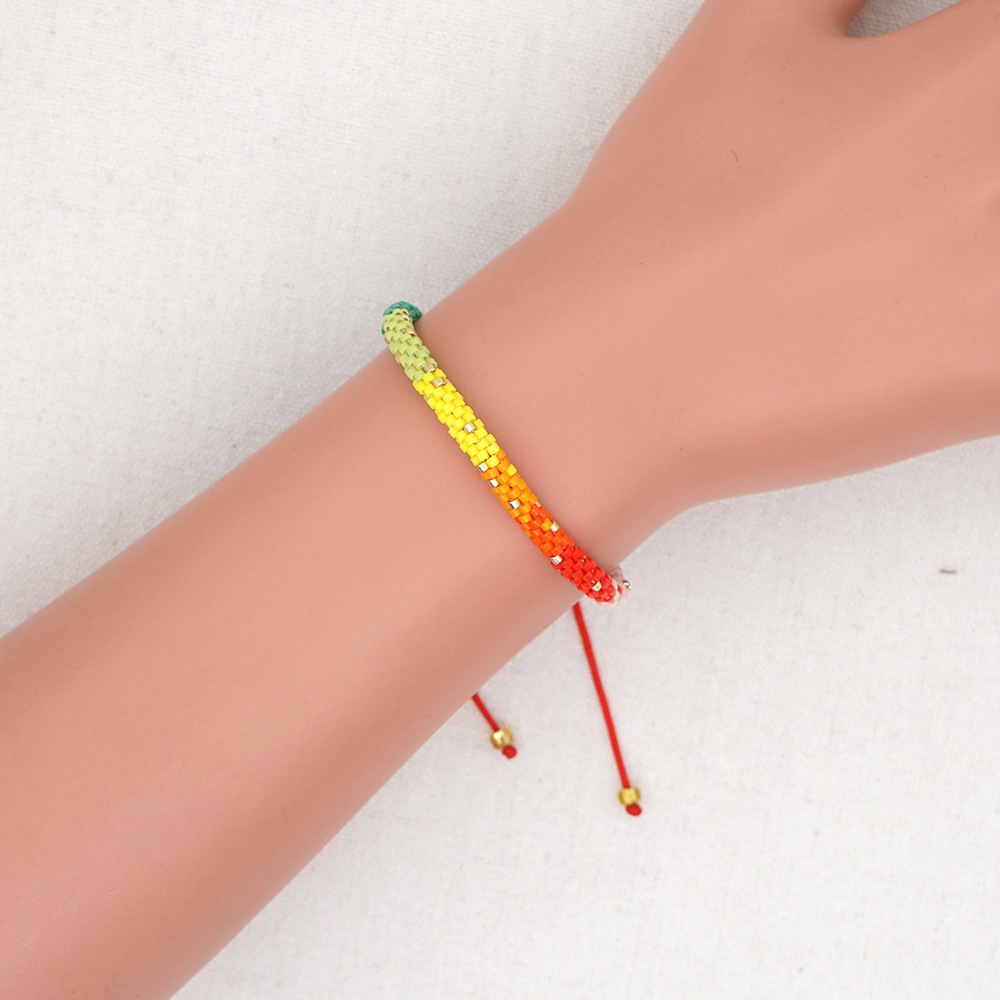 5g Weight No Inlaid Inlay Material Bracelets Classification Anniversary, Business, Travel Occasion Geometric Pattern Unisex Gender Simple Style Style Bohemian Style Beaded Rainbow Bracelet 9