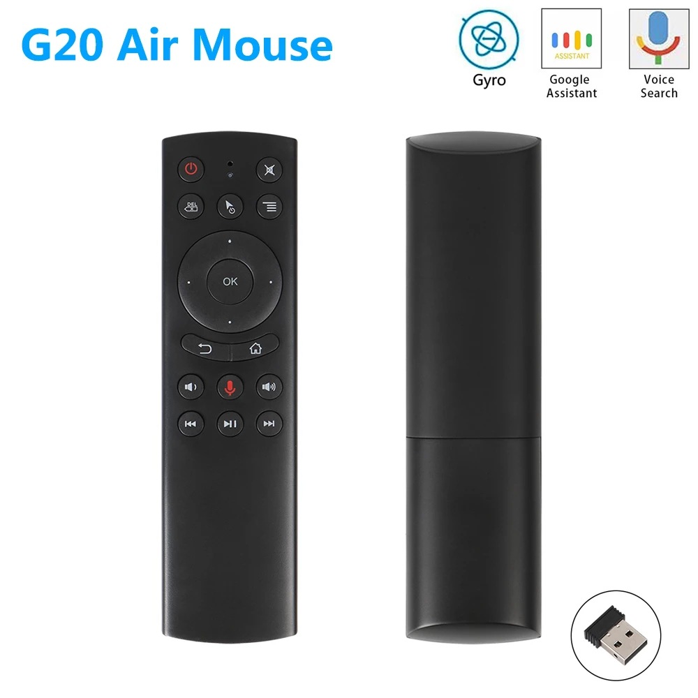 Clásico G20S voz Flying Mouse Mini teclado 2,4g inalámbrico USB volando ratón control remoto con giroscopio búsqueda por voz