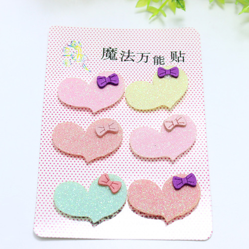 Korean bangs stickers six packs children's magic stickers hair accessories baby cartoon hair stickers headwear binary store jewelry wholesale