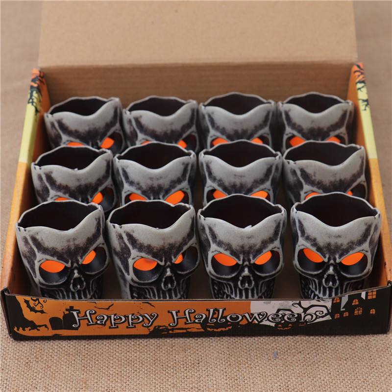 Lámpara de calabaza de Halloween bar KTV accesorios de decoración LED lámpara de la vela luminosa electrónica lámpara de la barra del cráneo