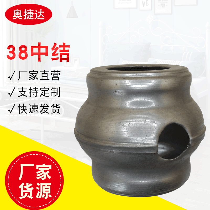 护栏柱头连接件欧式铁艺床铁皮装饰花家具五金配件38中节连接器