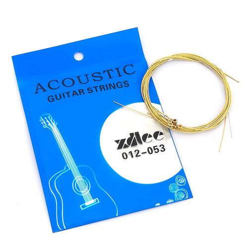 Guitar strings, folk acoustic guitar brass strings, phosphor bronze strings in a set of individual packages, electric guitar strings