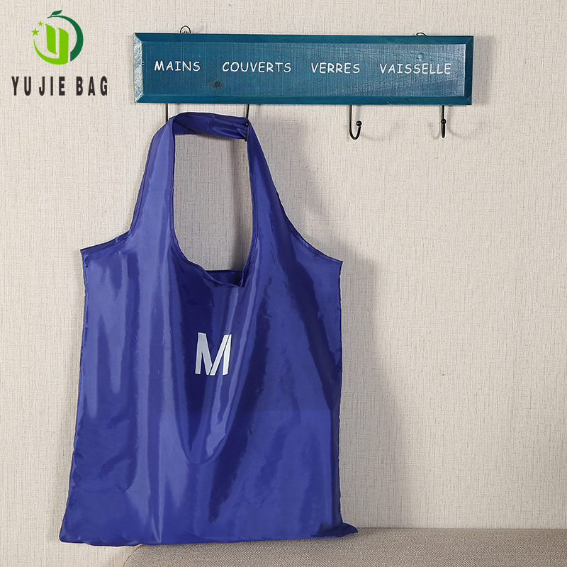 厂家定制折叠购物袋 超市买菜水果防水涤纶背心布袋 手提袋定制