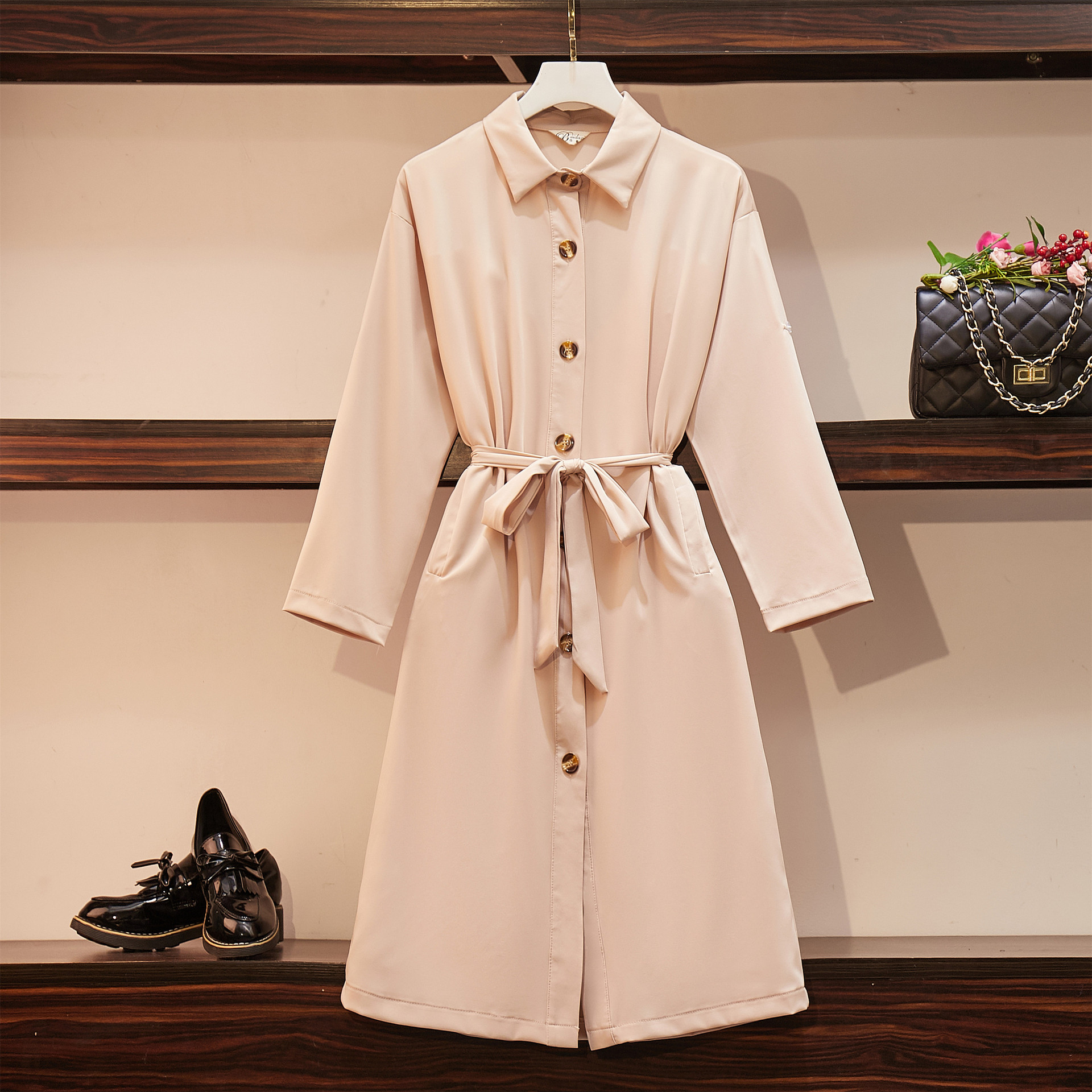 大码女装微胖妹妹女生穿搭小众轻奢2020早秋新款时尚百搭风衣外套|ru