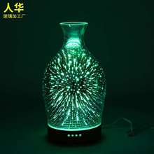 厂家直供销3D玻璃 香薰灯 加湿器 可以做其他效果图案3D玻璃