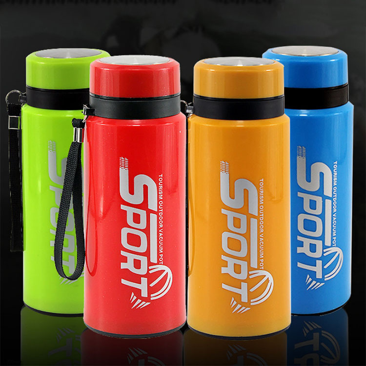 创意户外旅行双层玻璃运动水壶大容量550ml健身茶水杯便携 随手杯