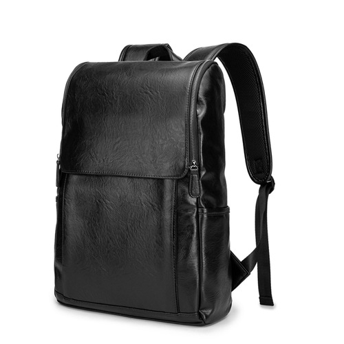 Korean version men's PU backpack, men's leather trendy junior high school student school bag, casual travel bag, fashion backpack, drop shipping