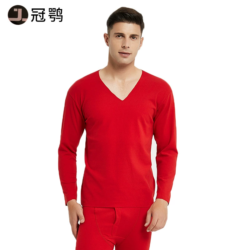 Мужская однотонная Базовая рубашка De Rong, осенне-зимняя, с V-образным вырезом, двусторонняя теплая катионная внутренняя рубашка на флисовой подкладке, футболка с длинными рукавами и удобрениями