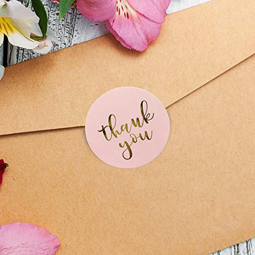 Cross-border pink gold-foil thank-you stickers, seal stickers, adhesive roll stickers for envelopes and gift decorations