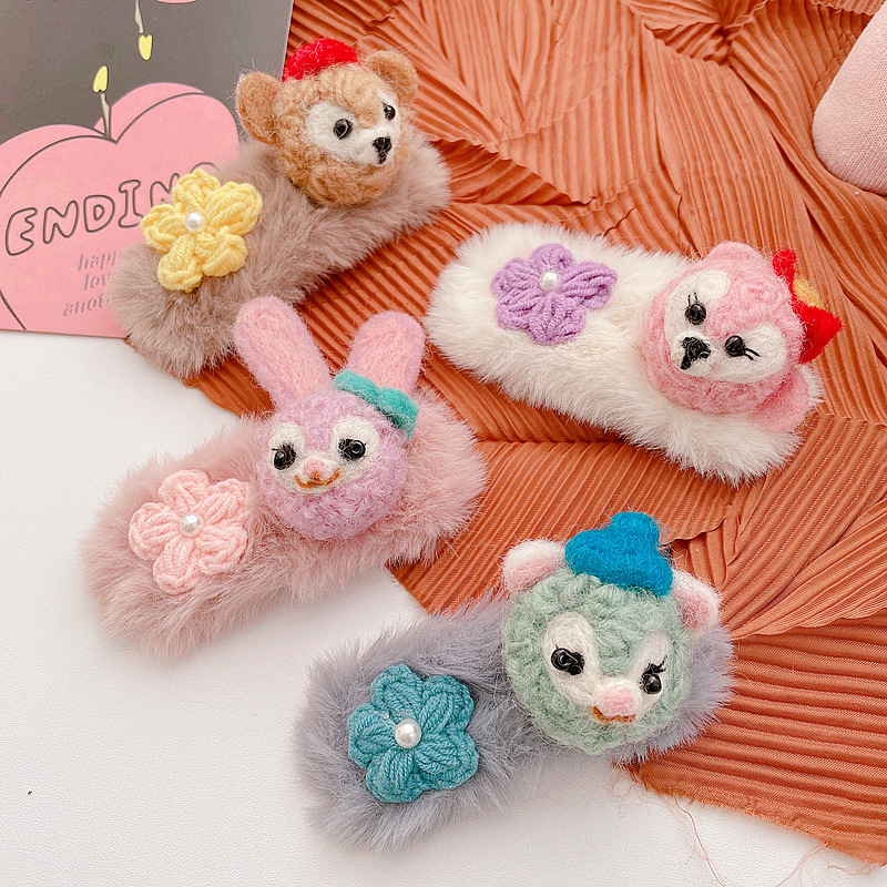Cartoon Color Matching Furry Hair Ring Hair Clip display picture 15