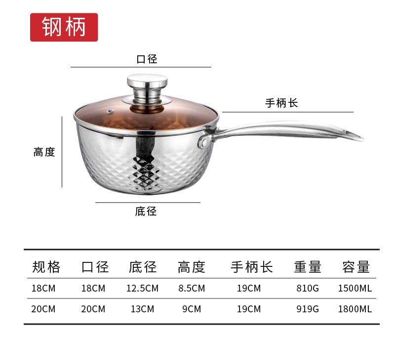 日式雪平锅带手柄辅食锅雪花锅泡面锅家用木柄小奶锅电磁炉炉火详情9