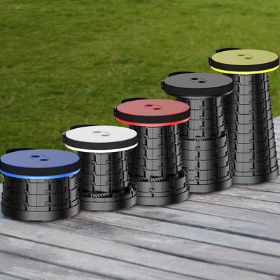 Height adjust fold Telescoping stool outdoors Portable Stop line up High Speed ​​Rail Folding stool The two generation