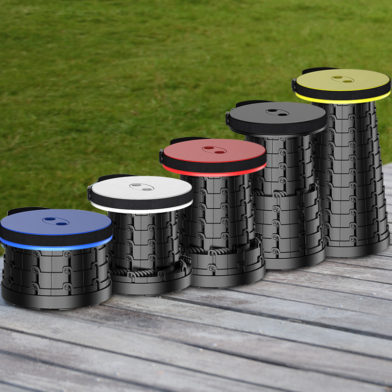 Height adjust fold Telescoping stool outdoors Portable Stop line up High Speed Rail Folding stool The two generation