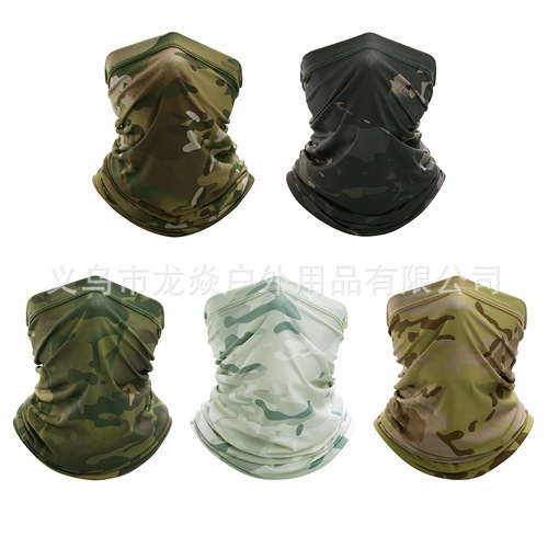 Ice silk sun protection headband, summer outdoor cycling triangle scarf, breathable sun protection, face and neck covering, cycling face mask