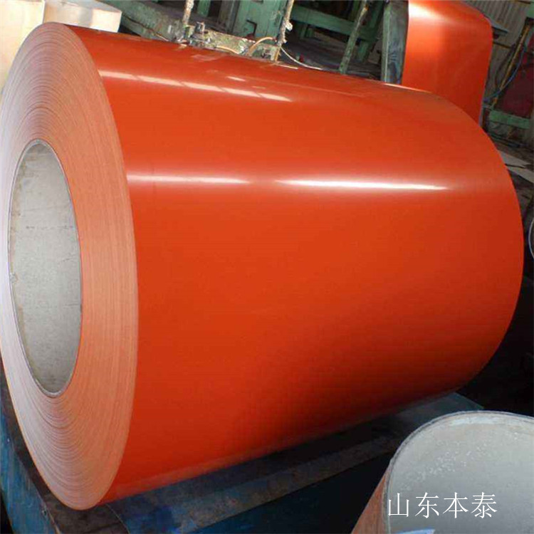 批发彩涂卷 0.4mm橙色彩钢 开平/覆膜/分条 广告牌装饰用彩钢板卷