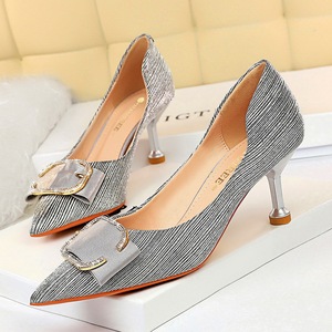 Han edition 2126-1 party metal with high heel with hollow out shallow mouth pointed metal diamond belt buckle women's sh