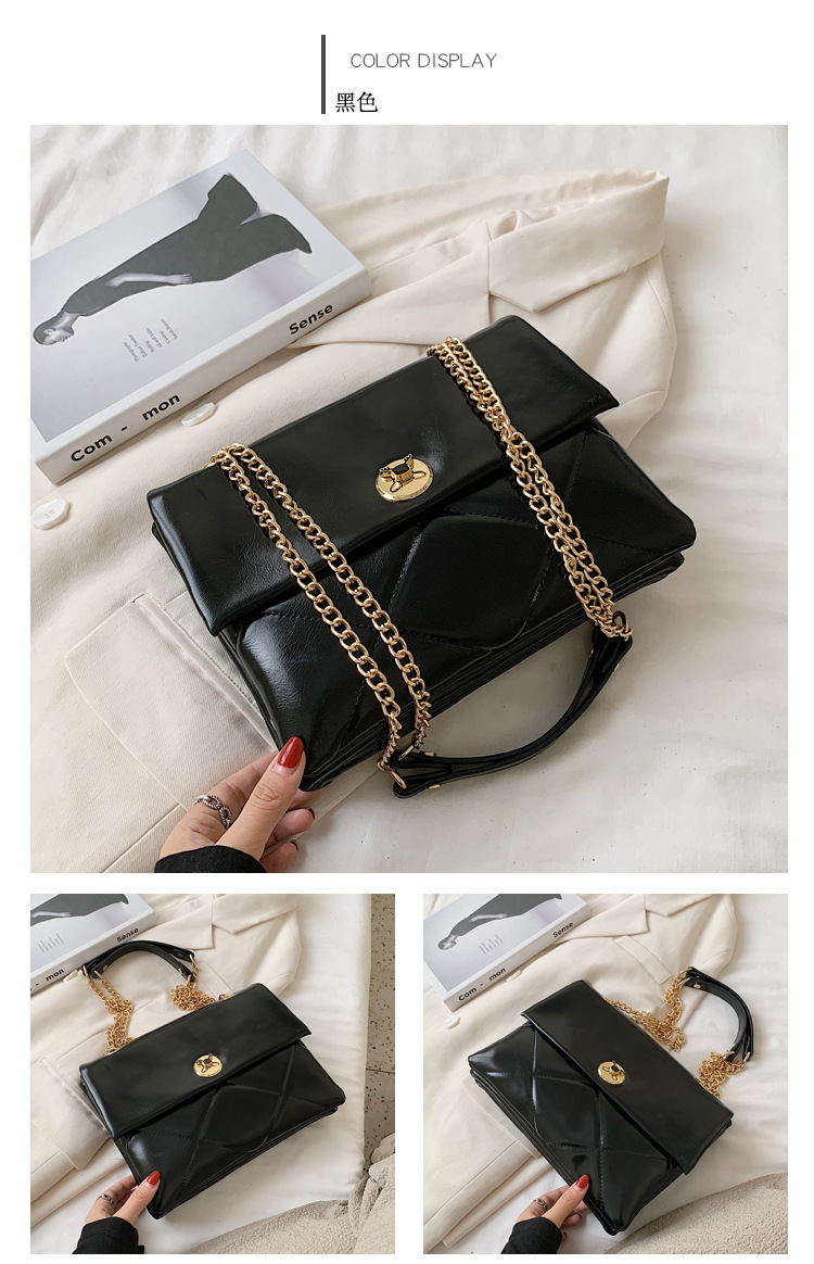 New  Wild Rhombus Chain Shoulder Messenger Retro Simple Large-capacity Women's Bag display picture 2